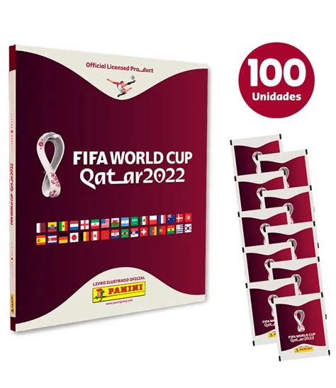 Kit Álbum Capa Dura 100 Envelopes Copa Do Mundo 2022 Fifa World