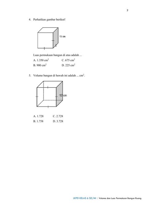 Lkpd Volume Dan Luas Permukaan Bangun Ruang Online Exercise For Live