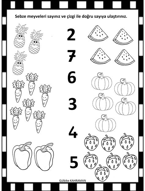 okul öncesi sayma matematik çalışması Anaokulu matematiği Alfabe