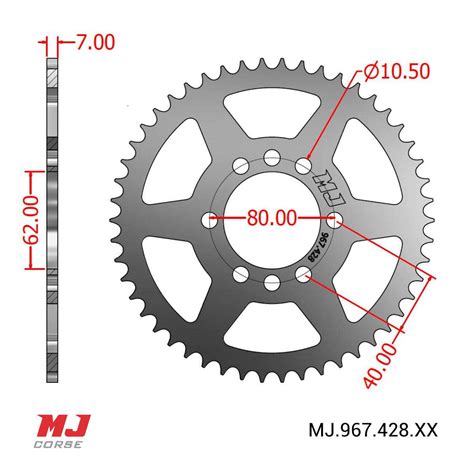 MJ Rear Sprocket For Yamaha DT 200 R 1987 MJ Corse