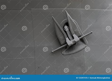 Boat Anchor beside the Big Transportation Ship Stock Photo - Image of ...