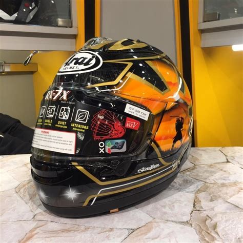 Jual ARAI RX7X PEDROSA SAMURAI SPIRIT GOLD LIMITED PREMIUM HELMET I