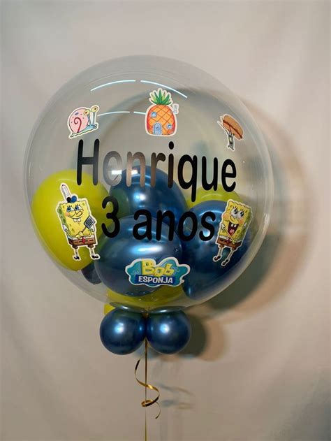 balão bob esponja bubble personalizado Balões personalizados Bubble