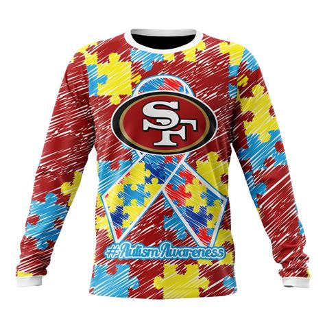 Nfl San Francisco 49ers Custom Name Number Puzzle Autism Awareness