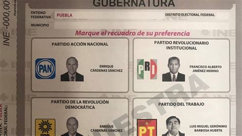 Así Será La Boleta En La Elección Extraordinaria De Puebla