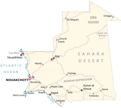 Mauritania Map And Satellite Image Gis Geography