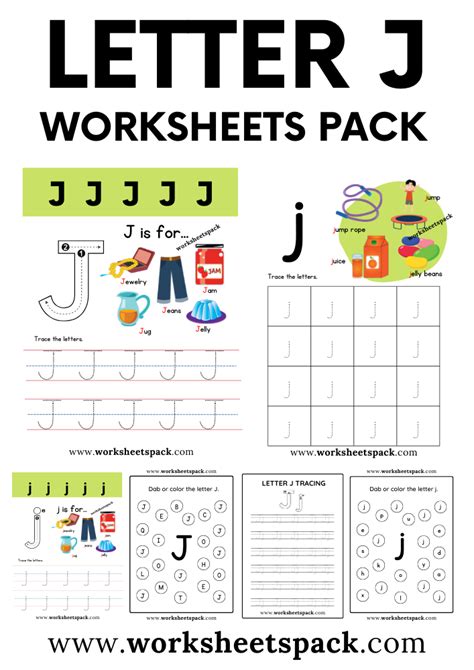 Free Letter J Printable Worksheets PDF - Printable and Online Worksheets Pack | Lettering ...