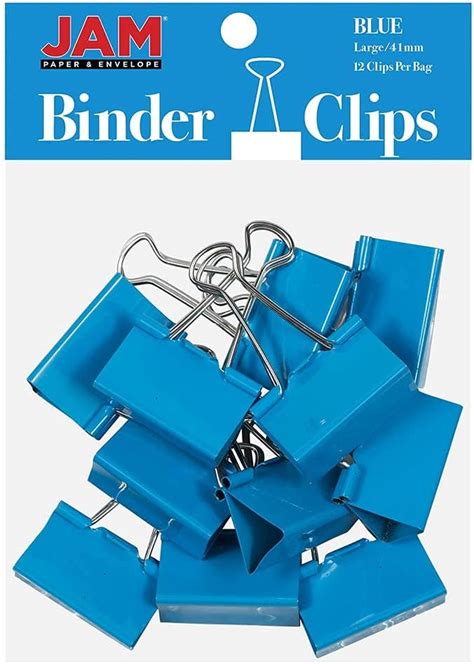 Jam Paper Colorful Binder Clips Large 1 12 Inch 41