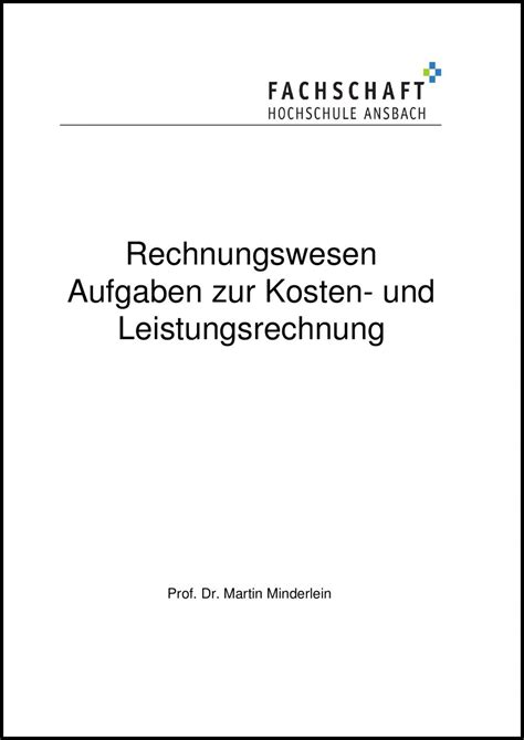 Rechnungswesen Aufgaben Zur Kosten Und Leistungsrechnung Drucksofa