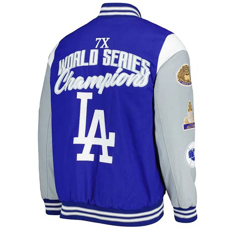 Varsity Franchise Los Angeles Dodgers Blue And Gray Jacket Jacket Makers