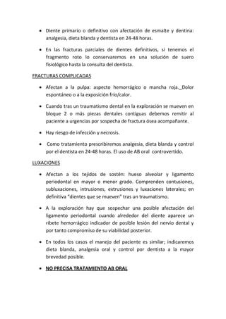 Urgencias Odontologicas Resumen PDF