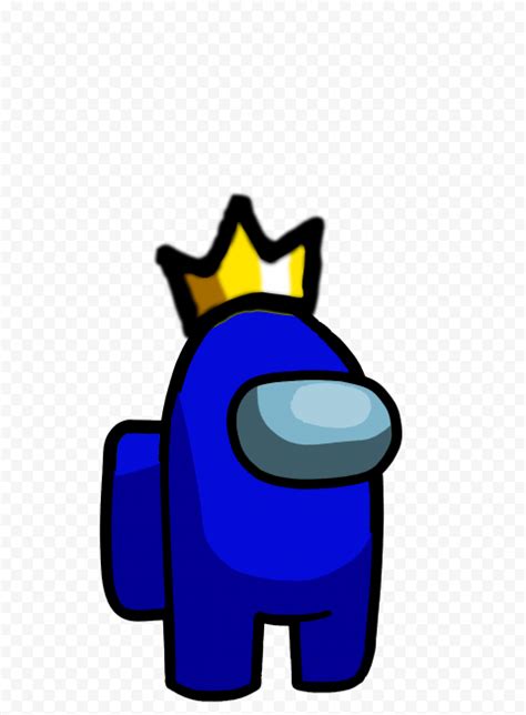 Hd Blue Among Us Crewmate Character With Crown Hat On Top Png Citypng