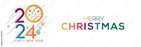 Creative Happy New 2024 Year And Merry Christmas Christmas And New