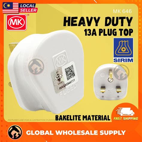 MK 646 13A Plug Top Premium Heavy Duty Bakelite Material 3 Pin Fused