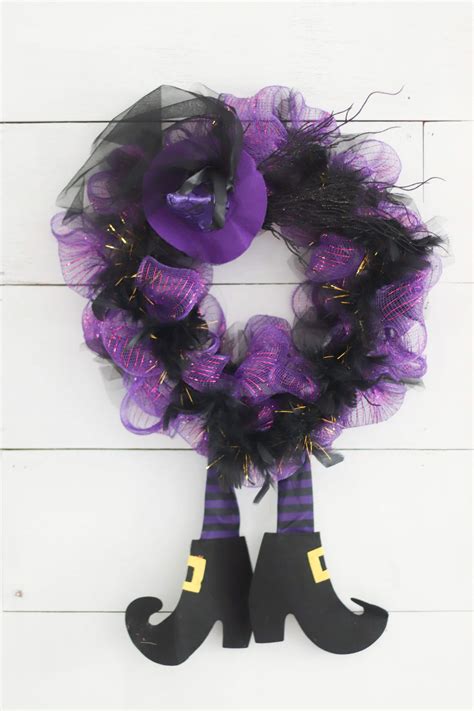 Witch Wreath With Leggs, Fun Halloween Decor For Your Front Door