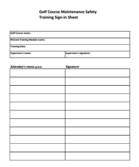 Sign Off Sheet Template Word Doctemplates