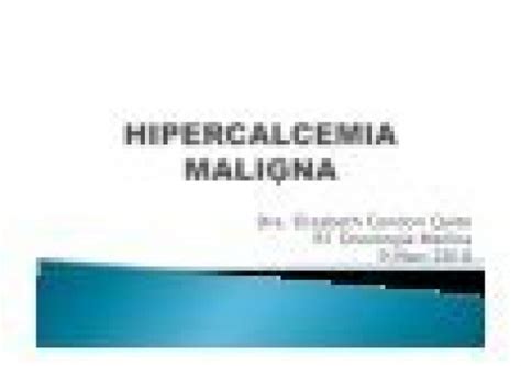 Hipercalcemia Maligna Extranet Hospital Universitario Cruces