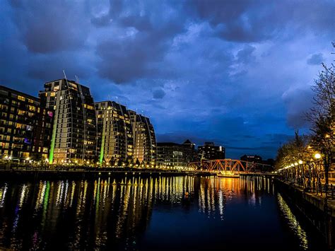 Manchester Print Manchester Poster Salford Quays Water Reflections