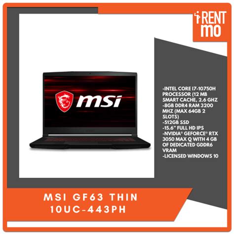 Msi Gf Thin Uc Ph Buy Rent Pay In Installments