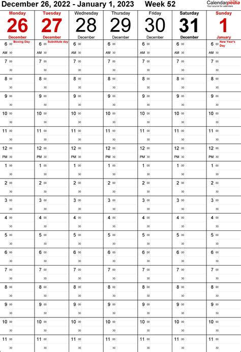 2023 Calendar Weekly Planner Template