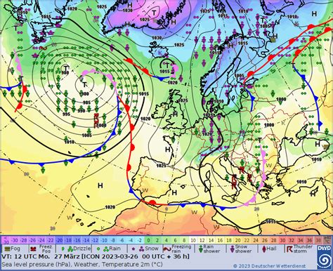 Pogoda na poniedziałek 27 marca 2023 Aktywny niż z południa Opady