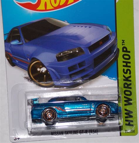 2014 Hot Wheels Nissan Skyline Gt R R34 Blue 230250 Hw Workshop Then