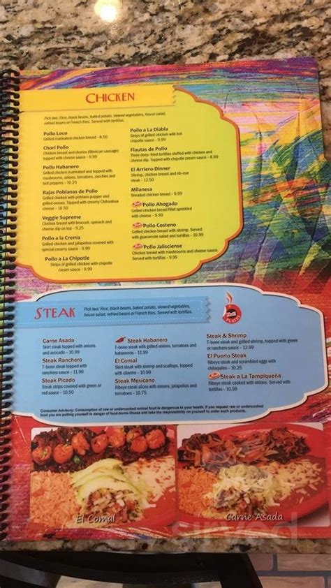 El Arriero Mexican Grill Menus In Miami Oklahoma United States