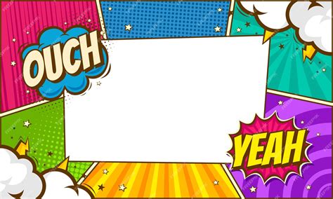 Premium Vector Colorful Comic Cartoon Frame Border