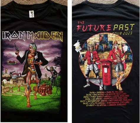 Iron Maiden Official Merch Future Past 2023 Tour Shirt 2xl Sot Eddie £