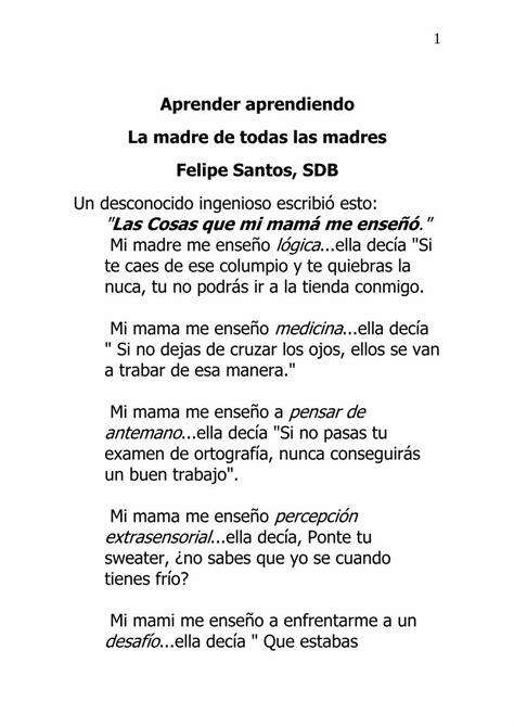 Pdf Aprender Aprendiendo La Madre De Todas Las Madres … · Las Cosas