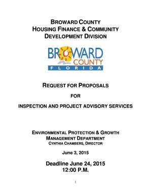 Fillable Online Broward Request For Proposals Inspection Services RFP