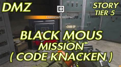 Dmz Black Mous Story Mission Tier Code Knacken Solo Youtube