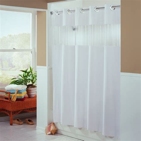 Hookless Hbh41bub01ws White The Major Shower Curtain With Matching Flat