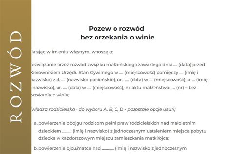 Wzór Pozew o rozwód bez orzekania o winie z dziećmi