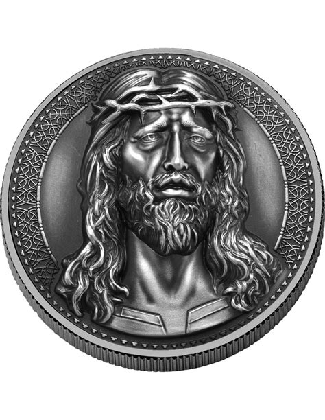 Jesus With Crown Of Thorns Oz Silver Coin Francs Cameroon