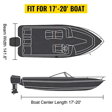 VEVOR Bache pour Bateau Ponton 5,18-6,1 cm Couverture de Bateau Ponton