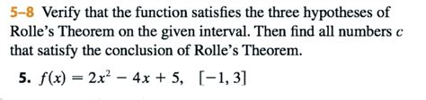 Solved 5 8 Verify That The Function Satisfies The Three Hypotheses Of