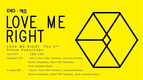 Exo Love Me Right Lyrics Han Rom Eng Youtube