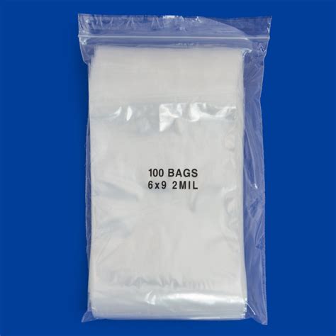 6x9 Plastic Zip Lock Bags White Block 100 Pcs A2745