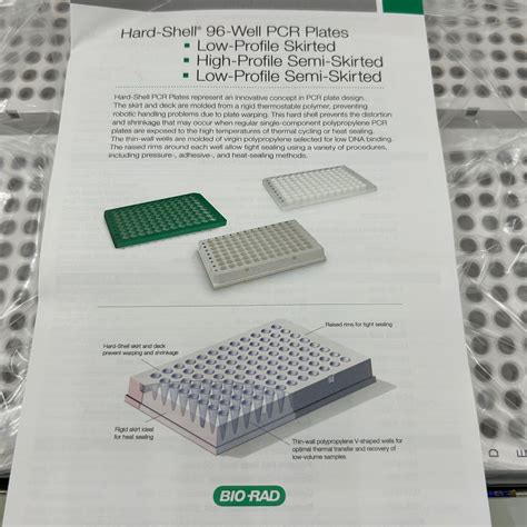 Bio Rad HSP9601 50 Pack Hard Shell PCR Plates 96 Well Thin Well