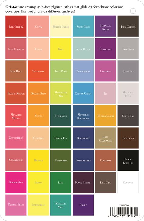 A Complete List Of All The Gelatos Colors By Faber Castell Design