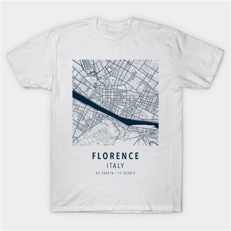 Florence Simple Map Maps T Shirt Teepublic