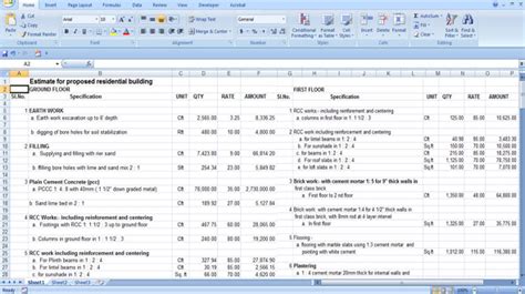 Building Construction Estimate Spreadsheet Building Estimate Excel Sheet