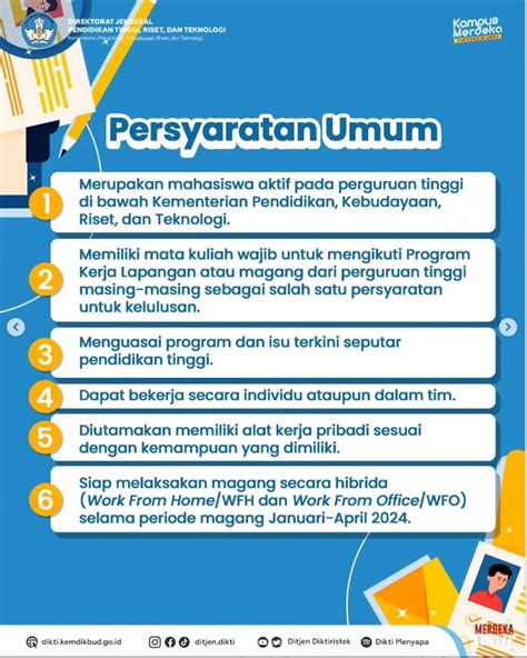 Pendaftaran Praktik Kerja Lapangan Dirtjen Diktiristek