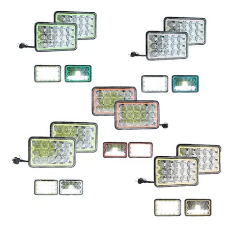 Par Faros Unidad Cuadrada Rectangular Arillo Led X Env O Gratis