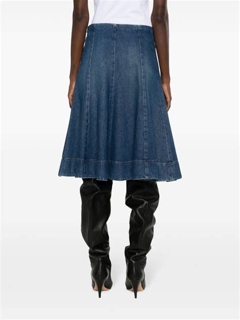 Khaite The Lennox Denim Midi Skirt Farfetch