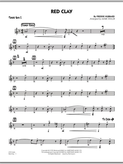 Red Clay Tenor Sax 2 By Mark Taylor Sheet Music For Jazz Ensemble At Sheet Music Direct