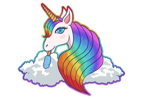 Colorful Unicorn Cloud Illustration 688885 Vector Art At Vecteezy