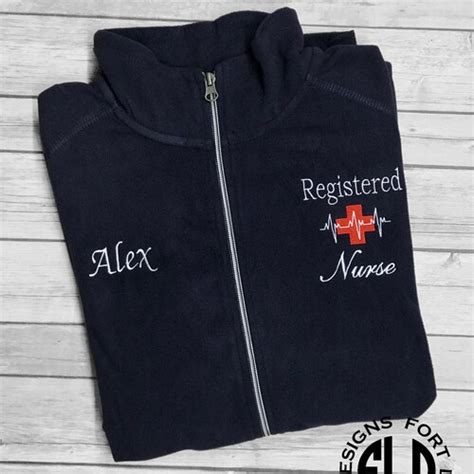 Personalized Rn Fleece Jacket Nurse Jacket Graduation Gift Etsy