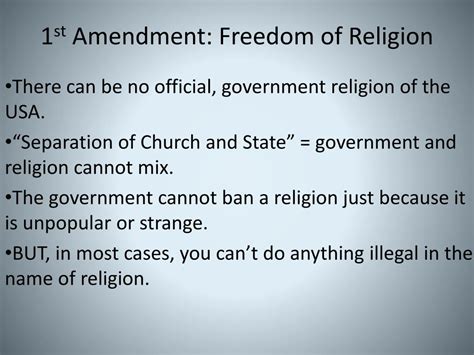 PPT - 1 st Amendment: Freedom of Religion PowerPoint Presentation, free ...